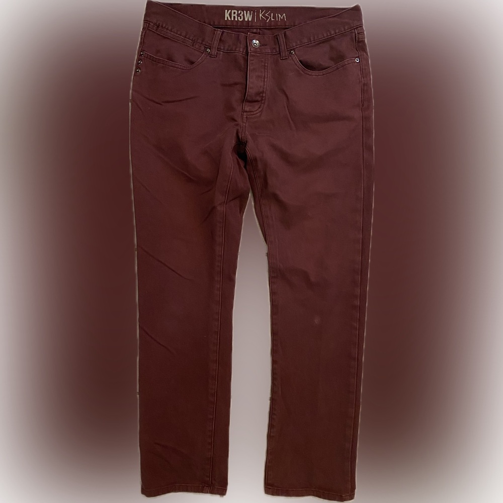 KR3W K SLIM pants, color burgundy, size 34